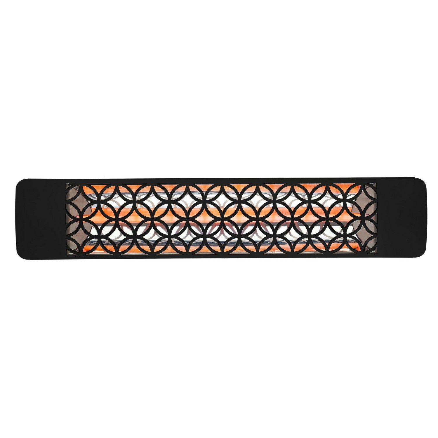 Eurofase EF20277B2 Single Element 39 Inch 2000 Watt Electric Patio Heater Having Clover Decor Plate - Black