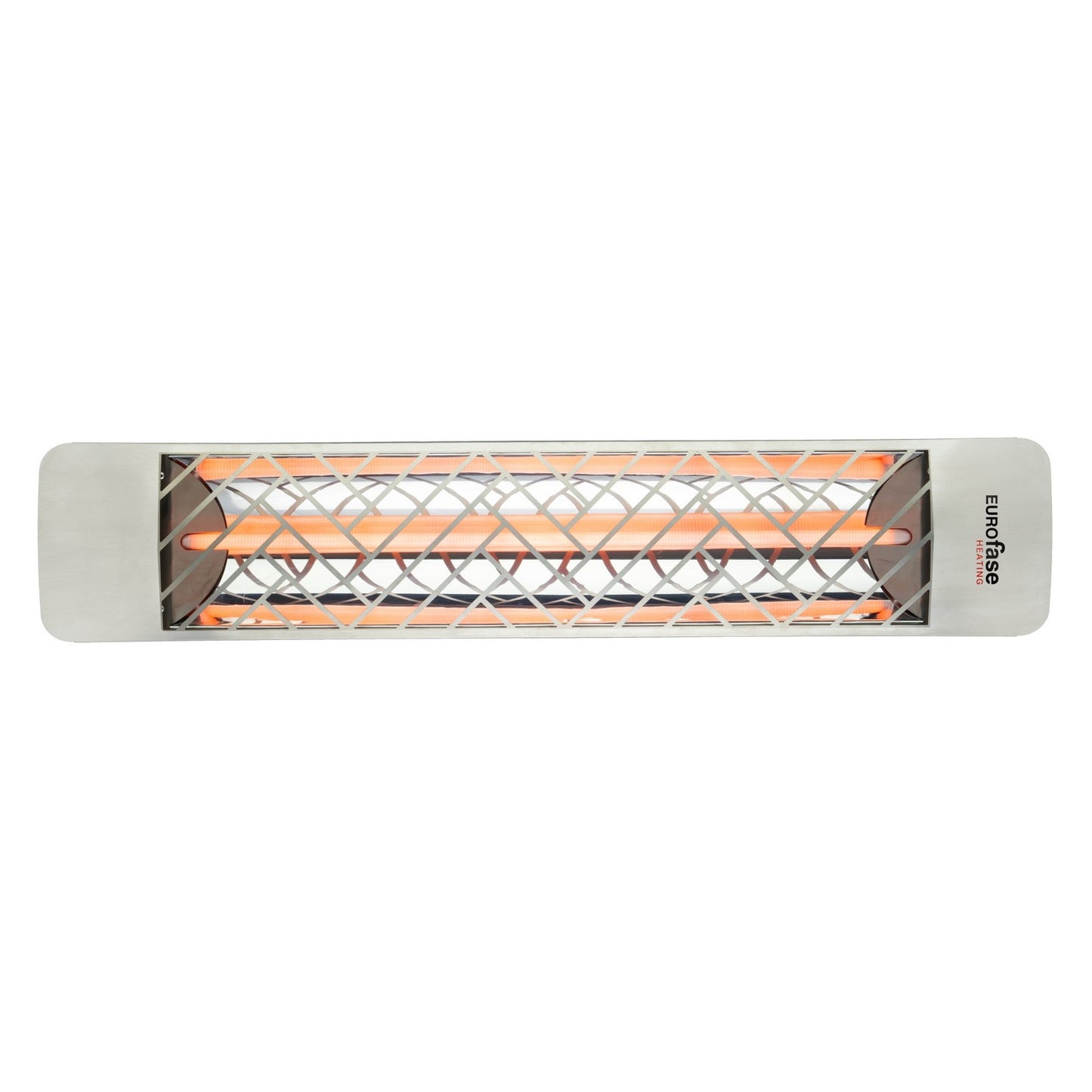 Eurofase EF25480S1 Single Element 39 Inch 2500 Watt Electric Patio Heater With Chevron Decor Plate - 480V - Stainless Steel