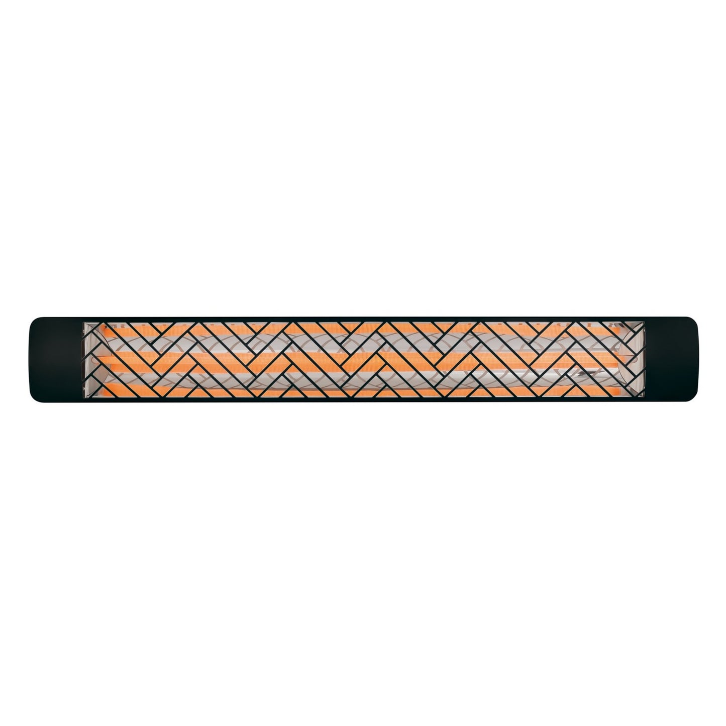 Eurofase EF30240B1 Single Element 61 Inch 3000 Watt Electric Patio Heater With Chevron Decor Plate - 240V - Black