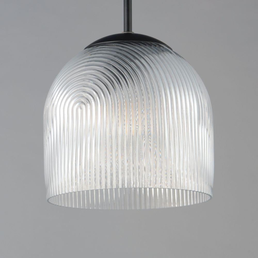 Maxim Lighting 15121CRBK Dune 1 Light Matte Black Pendant - Front Close-Up View