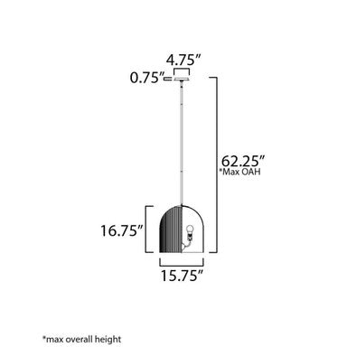 Maxim Lighting 15123CRBK Dune Pendant - Dimension Diagram