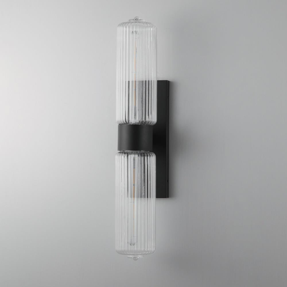 Maxim Lighting 15192CROI Kasbah 2 Light Oil Rubbed Bronze Wall Sconce side angle view on grey wall
