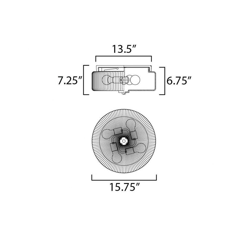 Maxim Lighting 15199CROI Kasbah Flush Mount Dimensions Diagram - 15.75 inch Wide 7.25 inch Tall