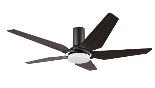 Carro USA SFR525B-L22-B5-1-FM Kaj Modern Black LED 52" Ceiling Fan, Black/Walnut