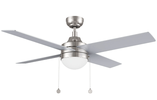 Carro USA CFP524E6-L12-SJ-1 Malta Contemporary LED 52" Ceiling Fan, Brushed Nickel/Silver Finish