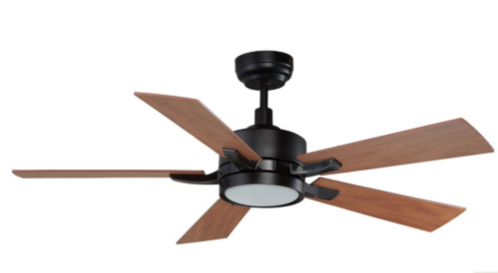 Carro USA SFR525E-L12-B3-1 52" Appleton Modern LED Ceiling Fan, Black/Cherrywood Finish