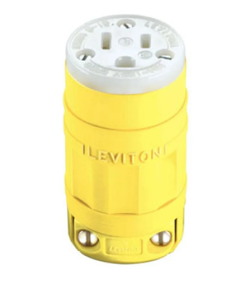 Leviton 1547 Industrial Grade, Dustguard Connector 15 Amp, 125 Volt