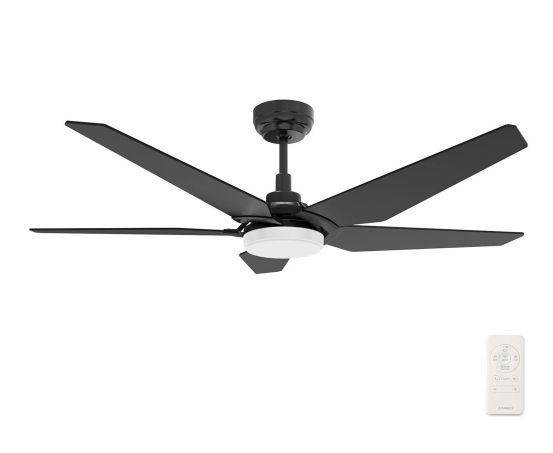 Carro USA SFR525B-L22-B2-1 Kaj Contemporary Black LED 52" Ceiling Fan, Black Finish