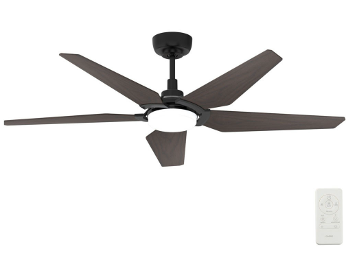 Carro USA SFR525B-L22-B5-1 Kaj Contemporary Black LED 52" Ceiling Fan, Black/Walnut Finish