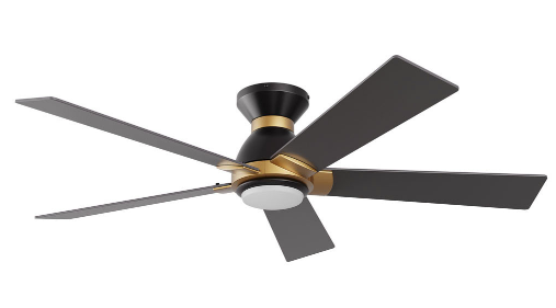 Carro USA SFR525J1-L11-B2-1G-FMA Ascender Modern with Gold LED 52" Home Ceiling Fan, Black Finish