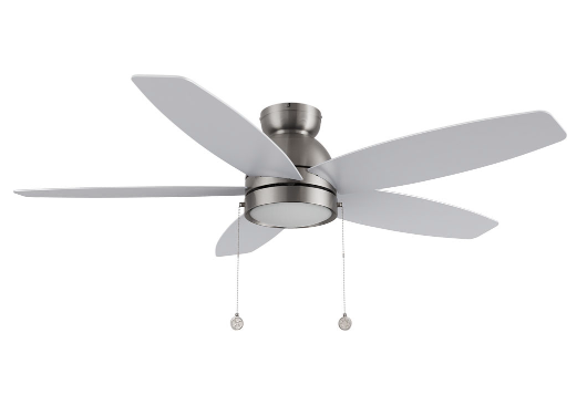 Carro USA CFP525Q5-L11-SJ-1-FM Greenwood Modern  LED 52" Ceiling Fan, Brushed Nickel/Silver Finish