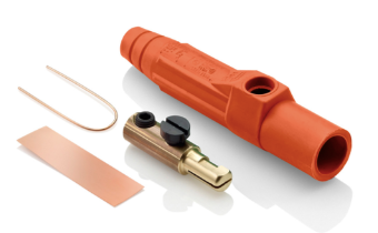 Leviton 15D21-UO 15 Series Cam-Type Male Plug, Contact & Insulator, Detachable, Single Set Screw Termination, #8, #2 AWG, 150A Max, Type 3R When Mated, Orange