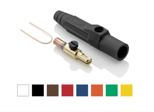 Leviton 15D23-UG 15 Series Cam-Type Male Plug, Contact & Insulator, Detachable, Crimp Tube Termination, #8 - #4 AWG, 140 Amp Max, Type 3R When Mated, Green