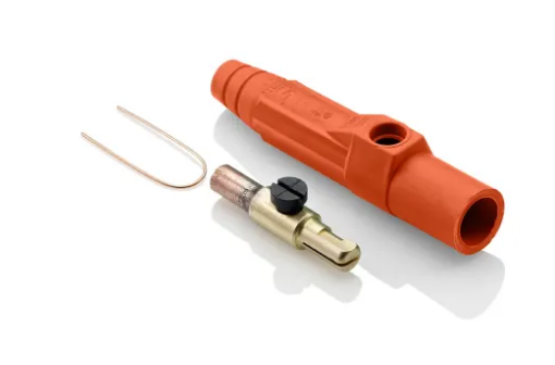 Leviton 15D23-UO 15 Series Cam-Type Male Plug, Contact & Insulator, Detachable, Crimp Tube Termination, #8 - #4 AWG, 140 Amp Max, Type 3R When Mated, Orange