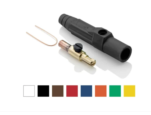 Leviton 15D23-UR 15 Series Cam-Type Male Plug, Contact & Insulator, Detachable, Crimp Tube Termination, #8 - #4 AWG, 140 Amp Max, Type 3R When Mated, Red