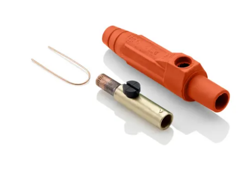 Leviton 15D24-UO 15 Series Cam-Type Female Plug, Contact & Insulator, Detachable, Crimp Tube Termination, #8 - #4 AWG, 140 Amp Max, Type 3R When Mated, Orange