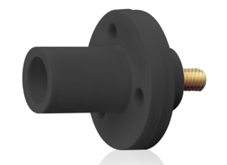 Leviton 15R21-UE 15 Series Cam-Type Male Panel Receptacle, .5" Threaded Stud, #8, #2 AWG, 150A Max, Type 3R "While-in-Use", Black Finish