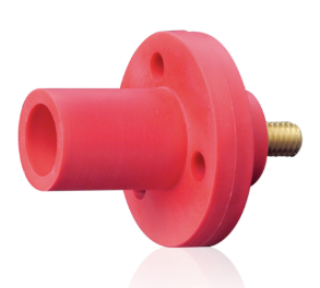 Leviton 15R21-UR 15 Series Cam-Type Male Panel Receptacle, .5" Threaded Stud, #8, #2 AWG, 150A Max, Type 3R "While-in-Use", Red Finish