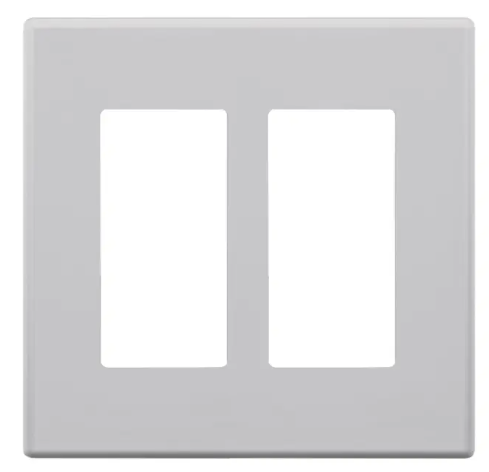 SensorWorx SWX-199-SL-2P-GY Screwless Wall Plate, 2-Gang, Gray Finish