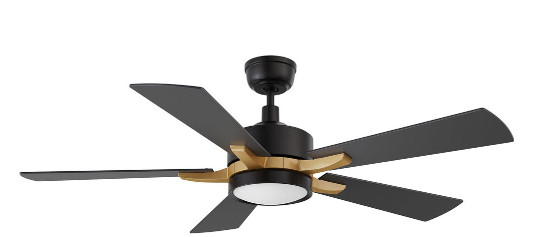 Carro USA SFR525E-L12-B2-1G Appleton Contemporary LED 52" Home Ceiling Fan, Black Finish