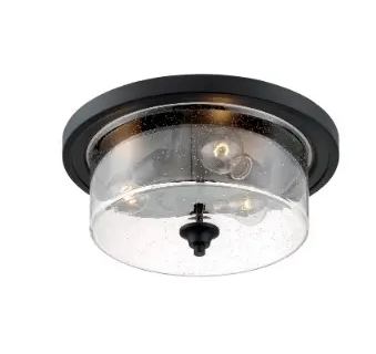 Nuvo 60-7291 Bransel Series Flush Mount Ceiling Light, 3 Lights, Wattage 60W, Matte Black