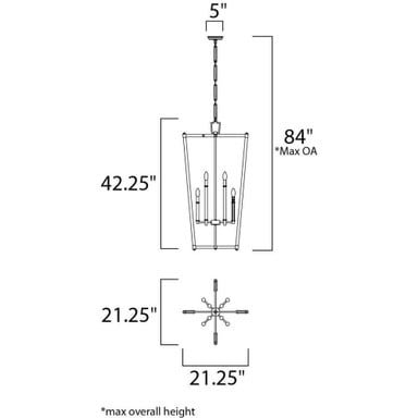 Maxim Lighting 16102CLHR Lucent Pendant Dimensions Diagram