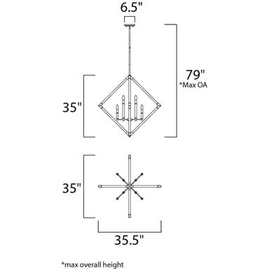 Maxim Lighting 16106CLPN Lucent Pendant Dimensions Diagram