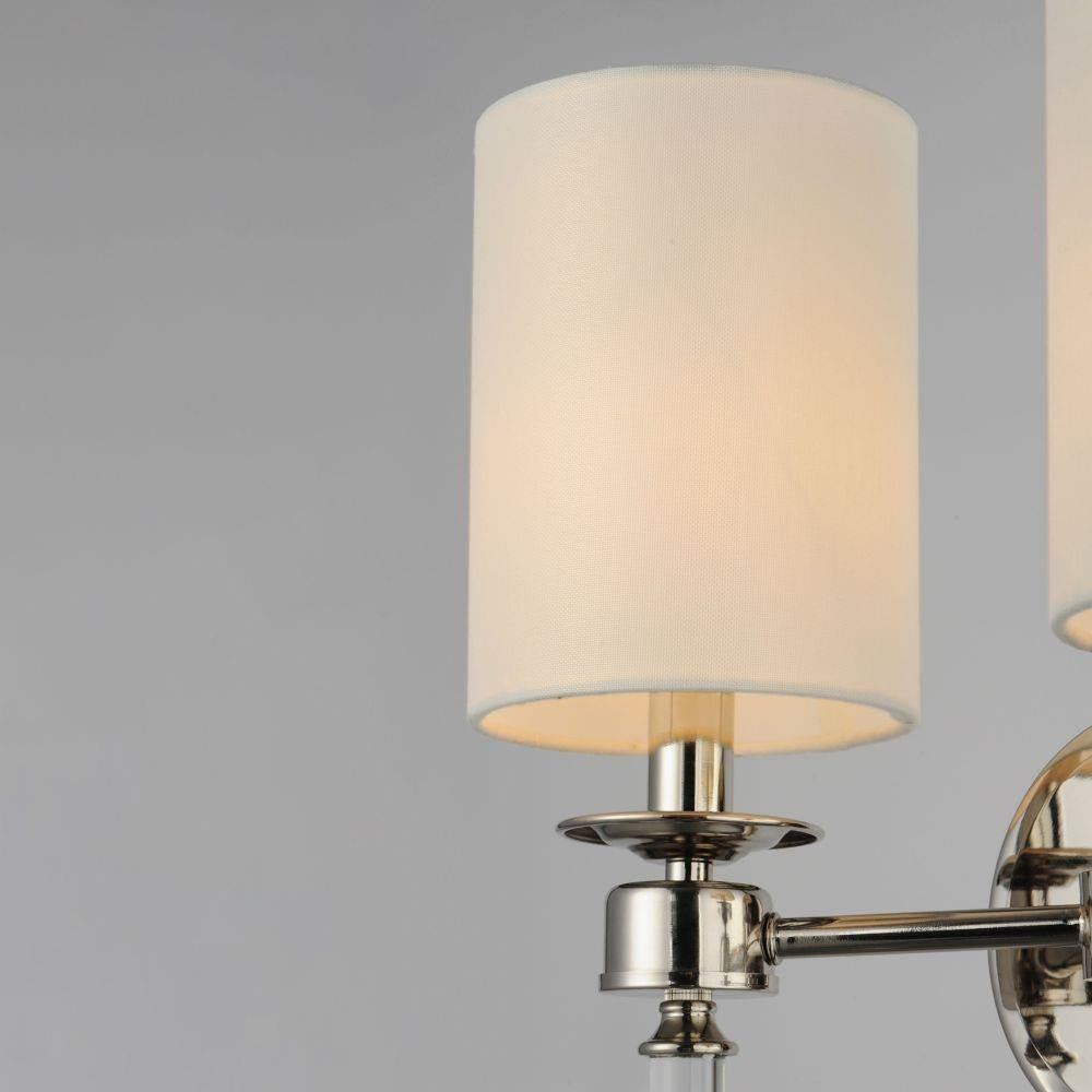 Maxim Lighting 16108WTCLPN Lucent - Close-up detail of cylindrical fabric shade and polished nickel hardware
