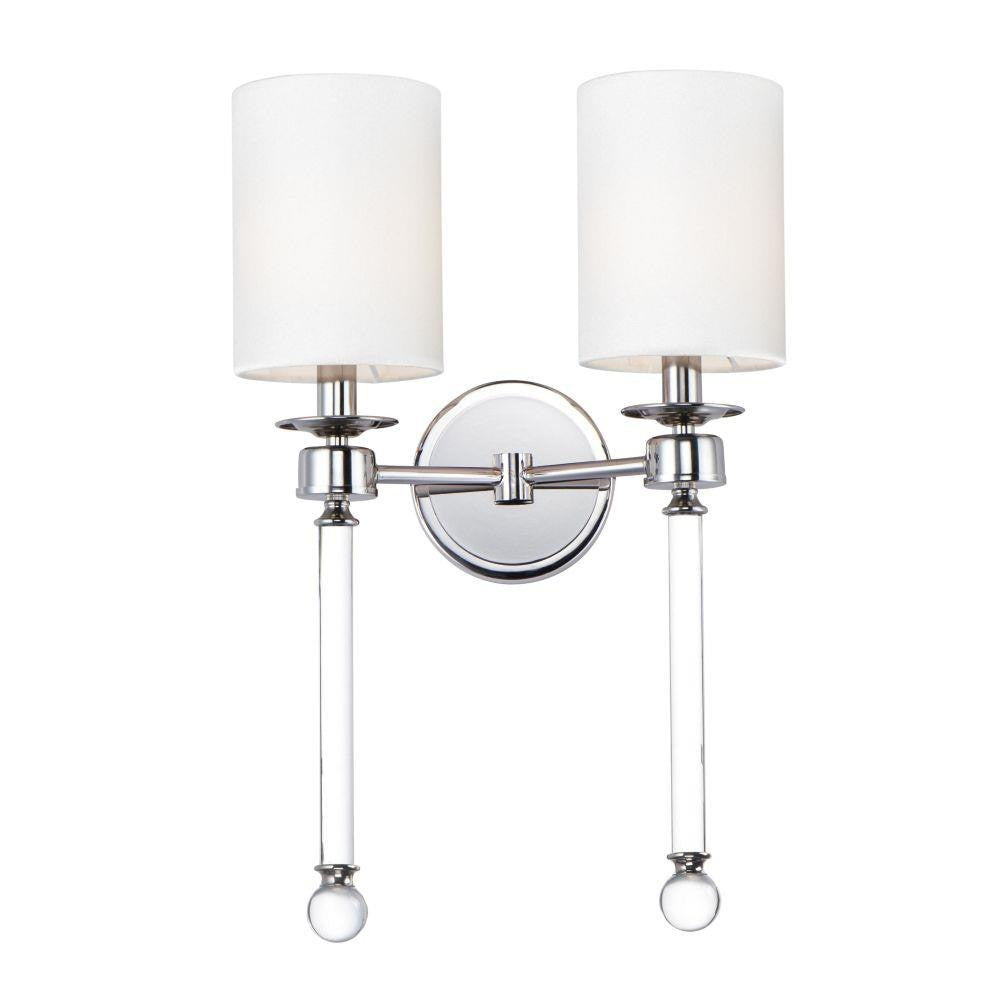 Maxim Lighting 16108WTCLPN Lucent 2 Light Polished Nickel Wall Sconce - White background front view