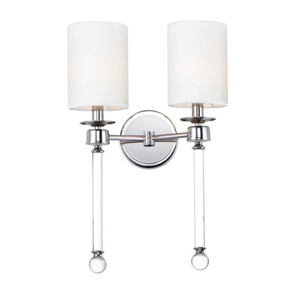Maxim Lighting 16108WTCLPN Lucent 2 Light Polished Nickel Wall Sconce - White background front view