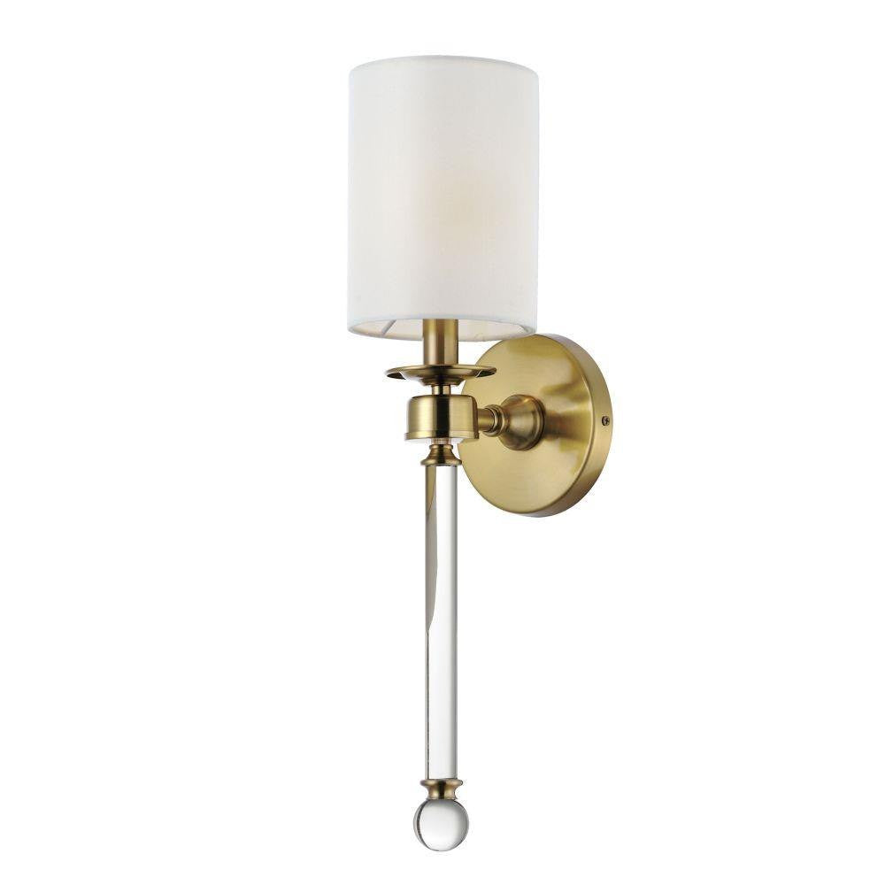 Maxim Lighting 16109WTCLHR Lucent 1 Light Heritage Brass Wall Sconce - front view on white background