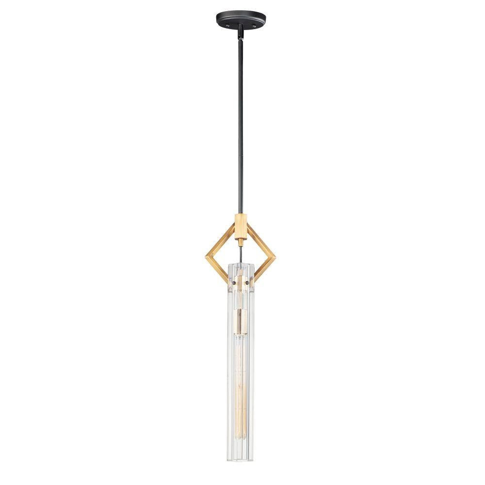 Maxim Lighting 16111CLBKAB Flambeau 1 Light Mini Pendant with Canopy Full View