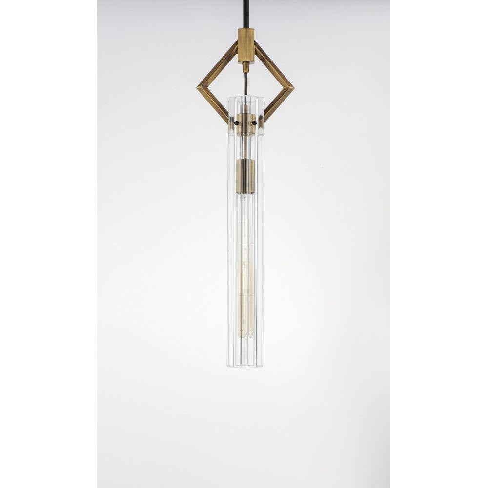 Maxim Lighting 16111CLBKAB Flambeau 1 Light Mini Pendant Full View