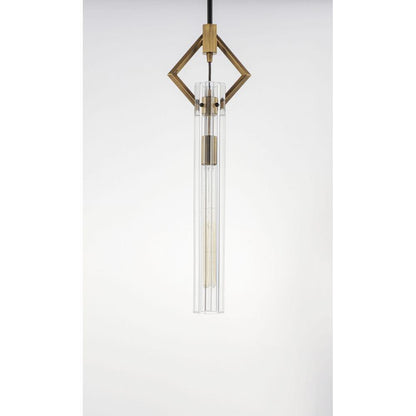 Maxim Lighting 16111CLBKAB Flambeau 1 Light Mini Pendant Full View