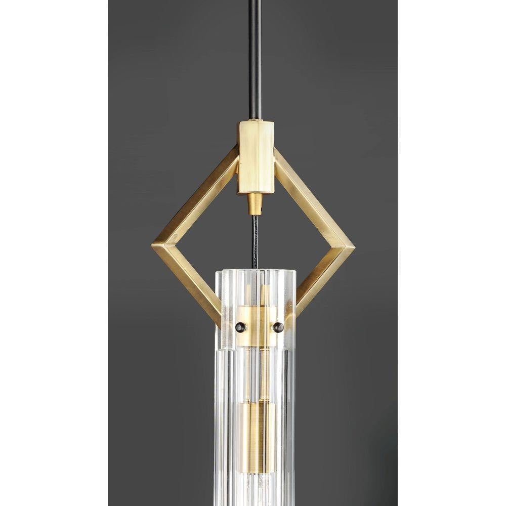 Maxim Lighting 16111CLBKAB Flambeau 1 Light Black and Antique Brass Mini Pendant - Close-Up Detail