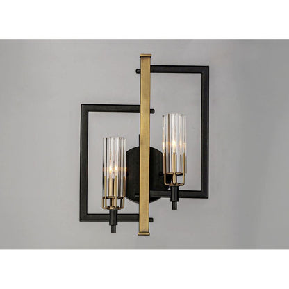 Maxim Lighting 16115CLBKAB Flambeau 2 Light Wall Sconce - Close-Up Front View