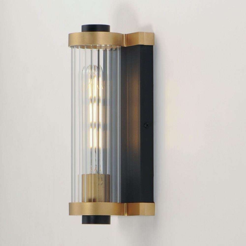 Maxim Lighting 16120CRBKAB Opulent Outdoor Wall Sconce Installed on Wall - Angled Side View