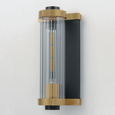 Maxim Lighting 16120CRBKAB Opulent Outdoor Wall Sconce - Three-Quarter Angle View on Wall