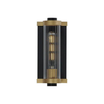 Maxim Lighting 16120CRBKAB Opulent 1 Light Outdoor Wall Sconce in Black with Aged Brass Accents - White Background