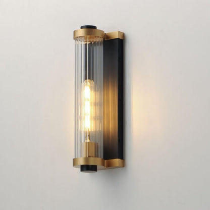 Maxim Lighting 16121CRBKAB Opulent Outdoor Wall Sconce in Black with Aged Brass - Lifestyle Angle View