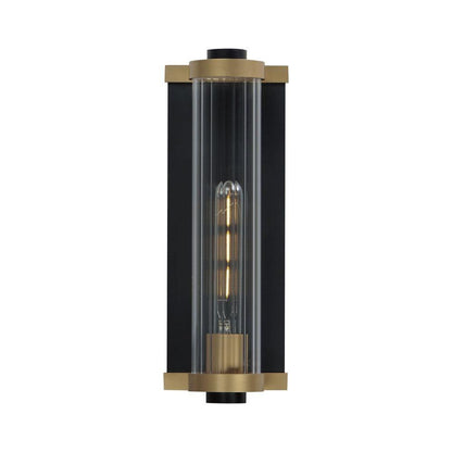Maxim Lighting 16121CRBKAB Opulent 2 Light 14 inch Black with Aged Brass Outdoor Wall Sconce - Front View on White