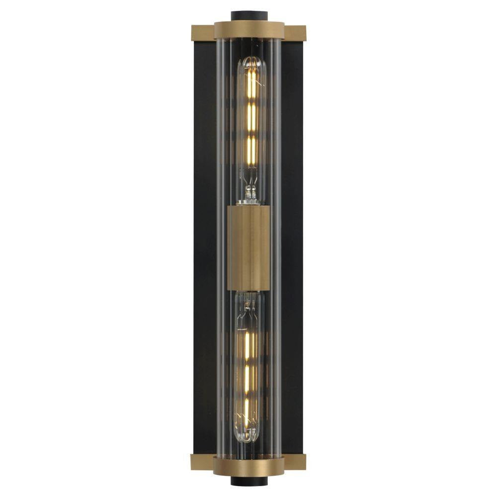 Maxim Lighting 16122CRBKAB Opulent 2 Light 20 inch Black with Aged Brass Accents Outdoor Wall Sconce - White Background