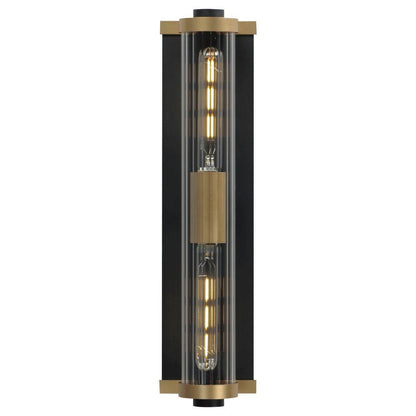 Maxim Lighting 16122CRBKAB Opulent 2 Light 20 inch Black with Aged Brass Accents Outdoor Wall Sconce - White Background