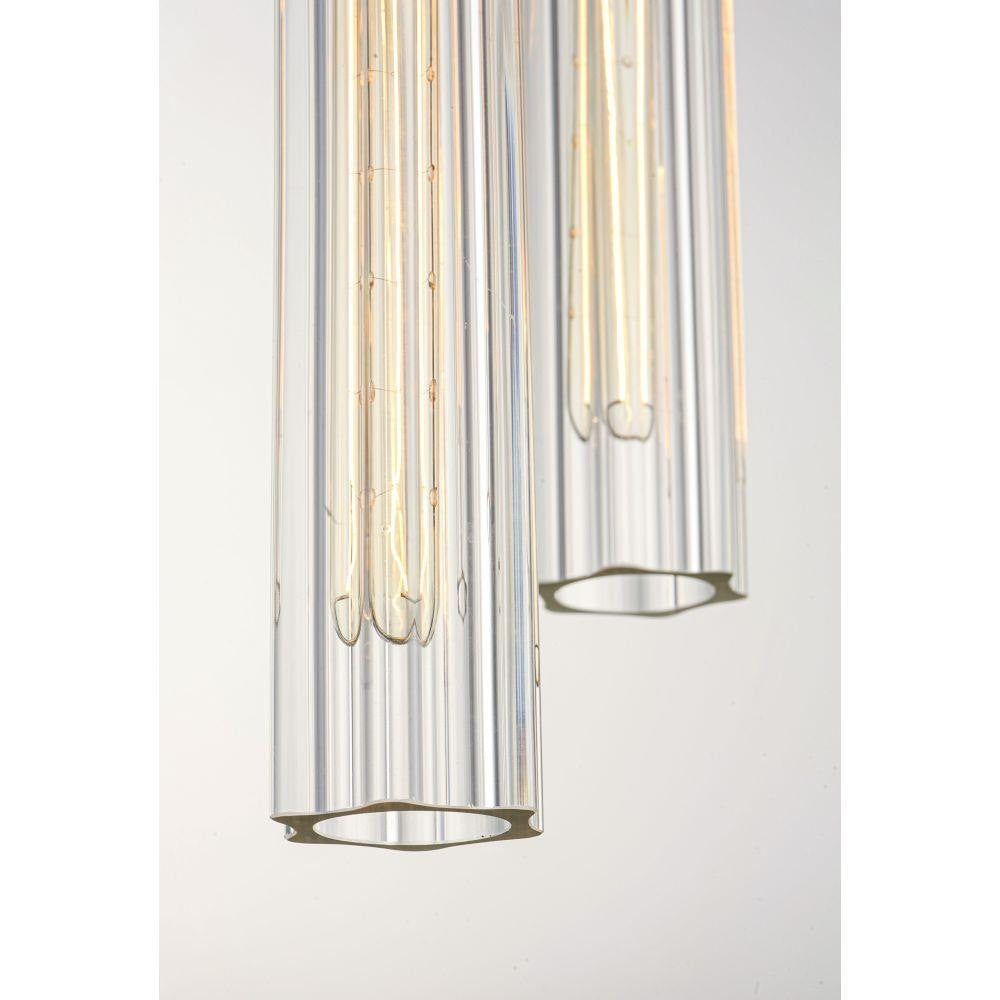 Maxim Lighting 16123CLBKAB Flambeau 3 Light Chandelier - Close-up of Clear Crackle Glass Shades