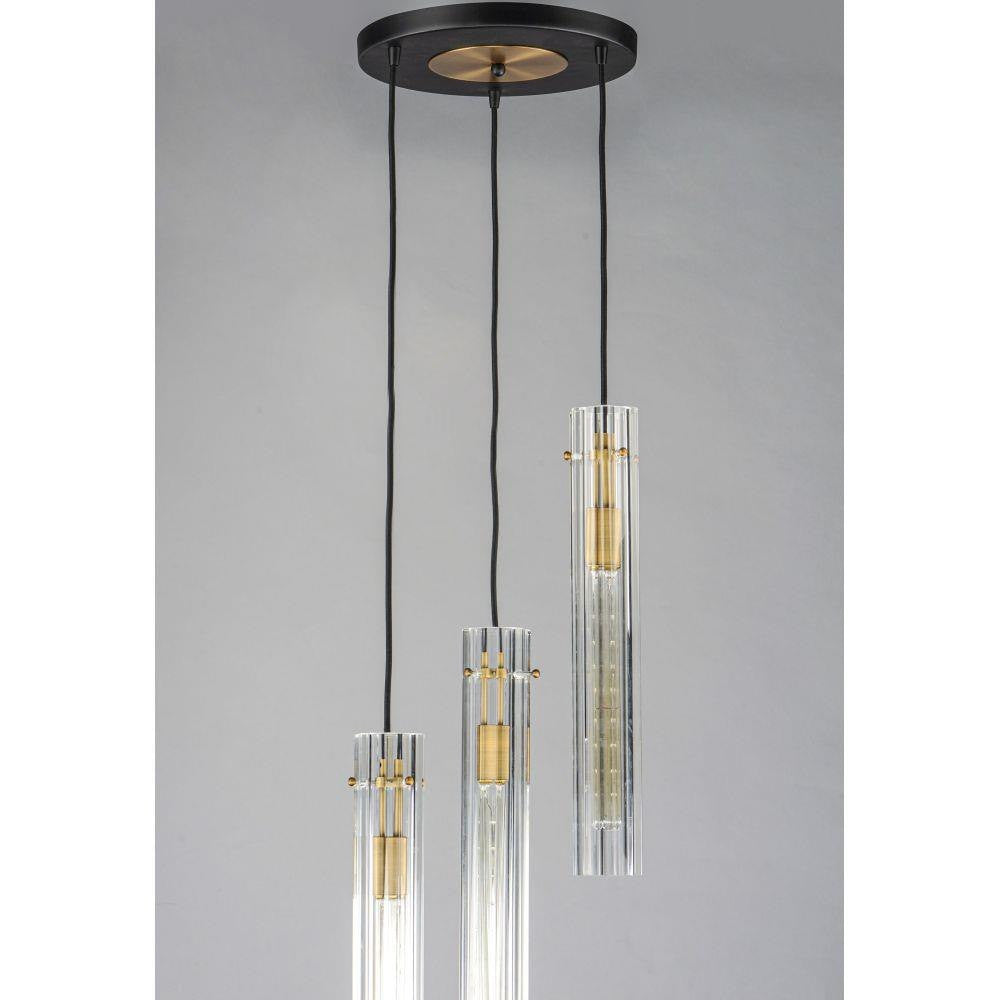 Maxim Lighting 16123CLBKAB Flambeau 3 Light Chandelier - Lifestyle View