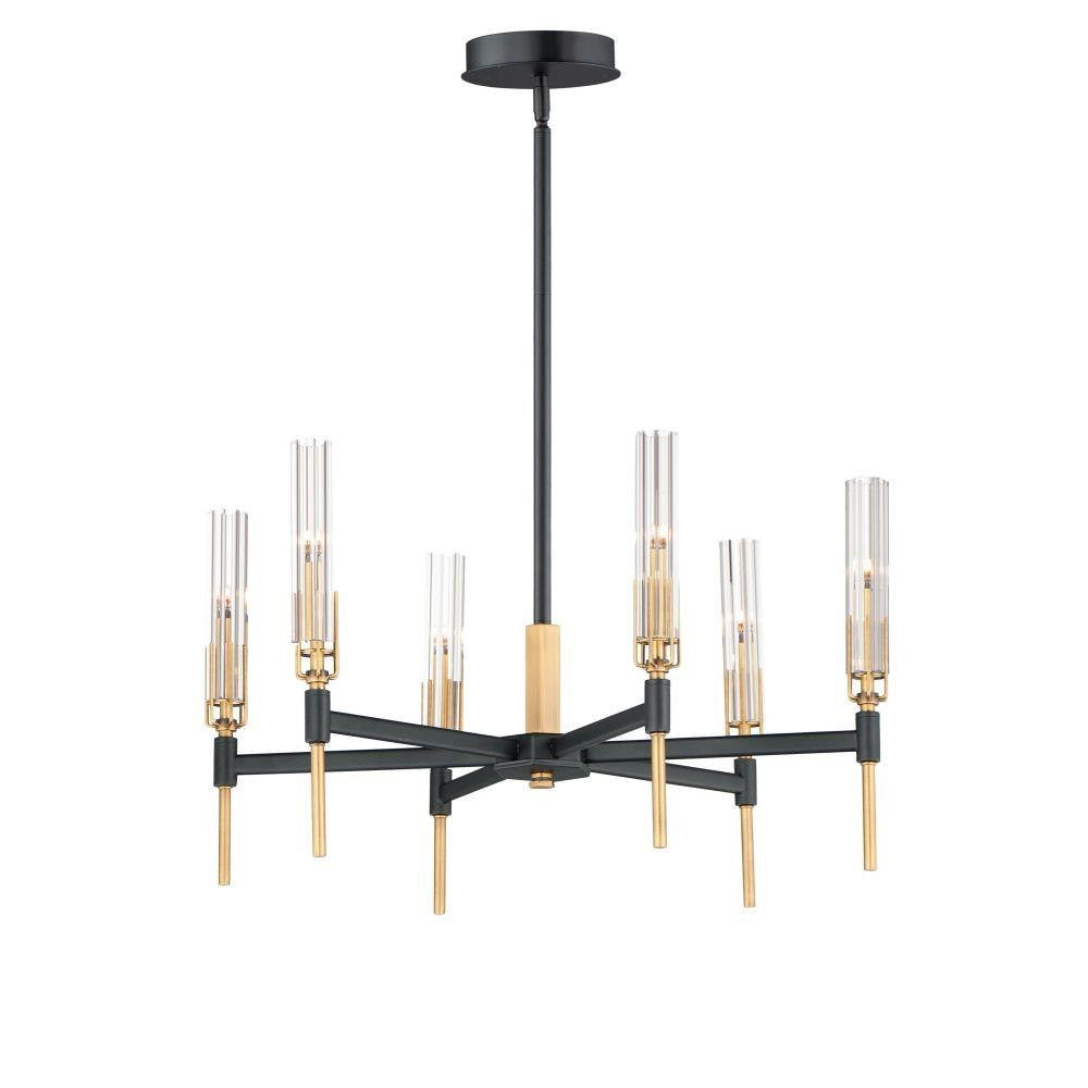 Maxim Lighting 16125CLBKAB Flambeau 6 Light Chandelier on White Background