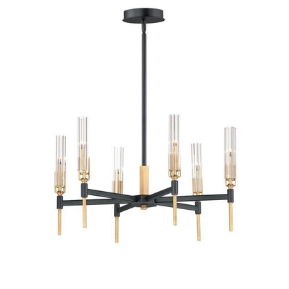Maxim Lighting 16125CLBKAB Flambeau 6 Light Chandelier on White Background