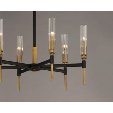 Maxim Lighting 16125CLBKAB Flambeau Chandelier Close-Up Detail View