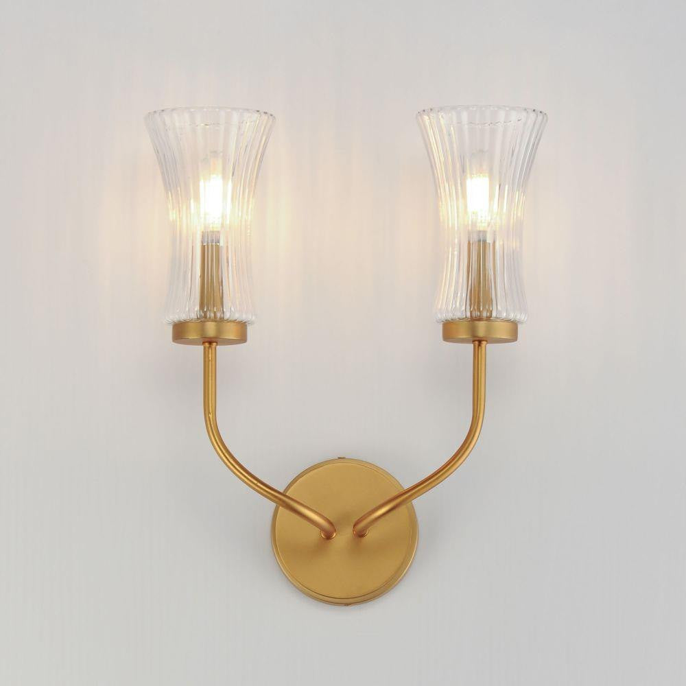 Maxim Lighting 16152CRNAB Camelot 2 Light Wall Sconce Illuminated Natural Aged Brass Finish