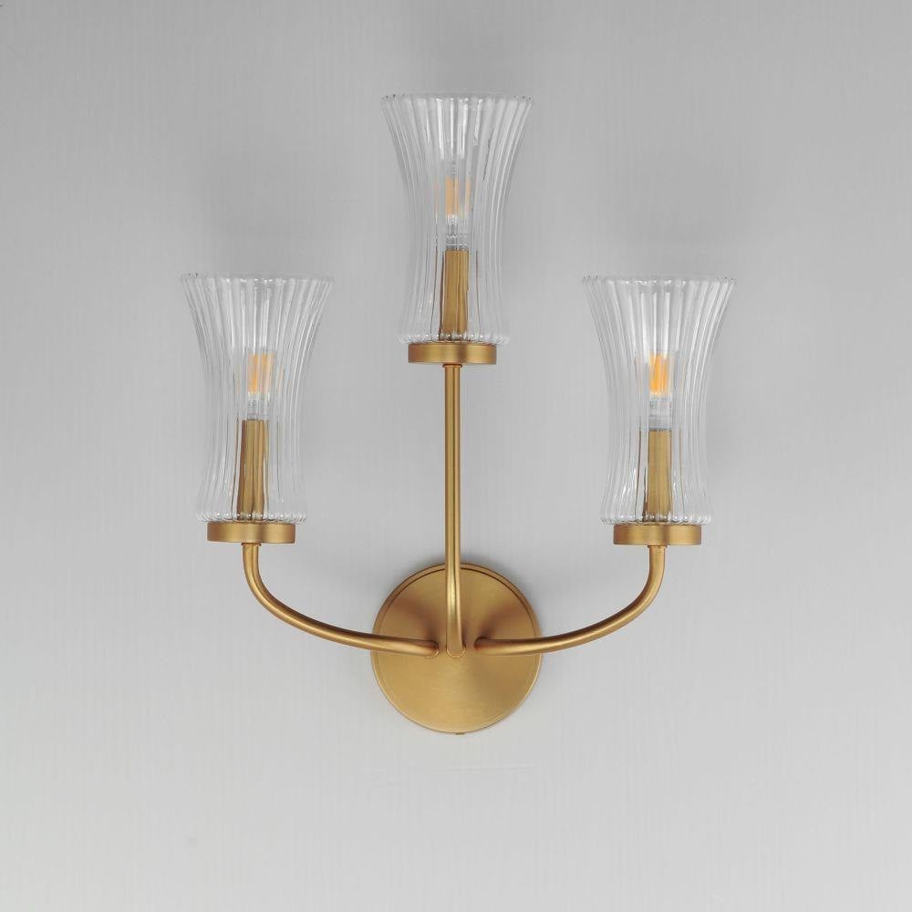 Maxim Lighting 16153CRNAB Camelot Wall Sconce Front View Natural Aged Brass